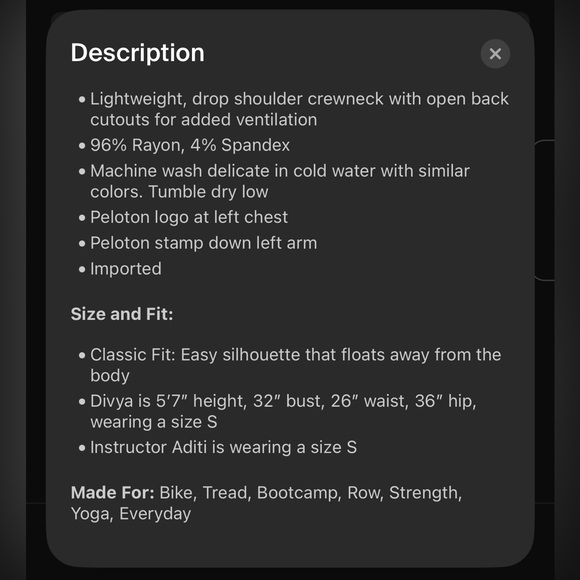 Peloton Women’s Large Open Back Work It Out Open Back Long Sleeve - Picture 6 of 10